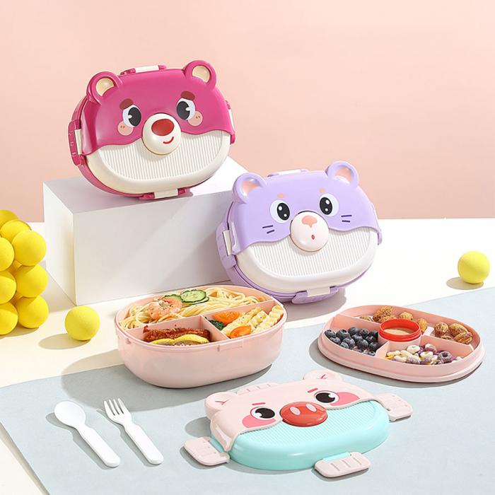 卡通新寵分格飯盒1350ml